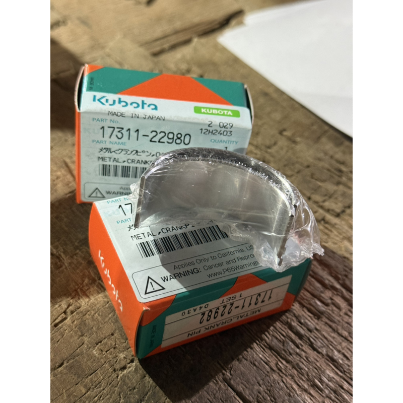 Вкладиші шатунні 0.40 Kubota D1503, D1703, D1463 - 17311-22980 - оригінал Вкладиші шатунні 0.40 Kubota D1503, D1703, D1463 - 17311-22980 - оригінал